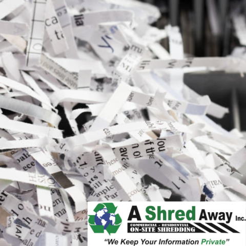 shredded paper, A Shred Away logo 