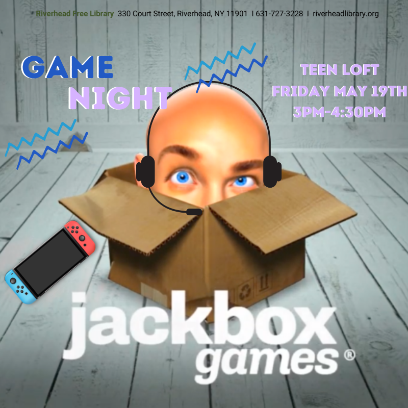 Image of a man with headphones hiding inside of a cardboard box.