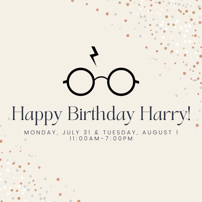 Black and white silhouette of Harry Potter's round glasses and scar.