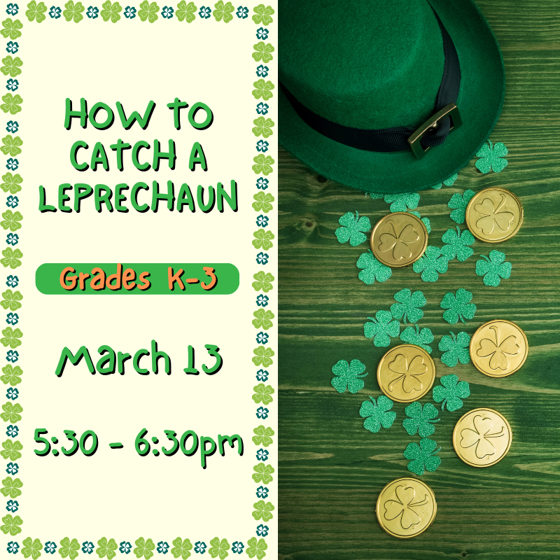 A leprechaun hat alongside a bunch of four leaf clovers and gold pieces.