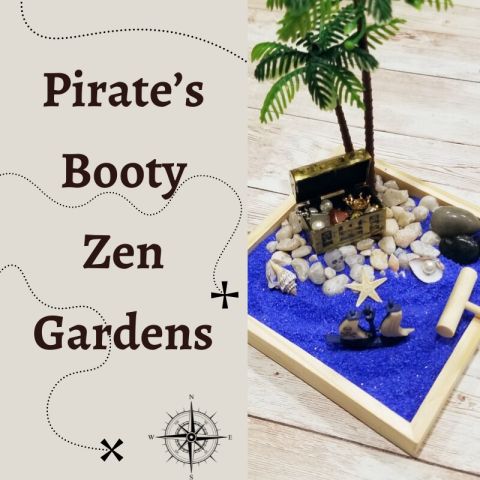 A pirate themed zen garden.